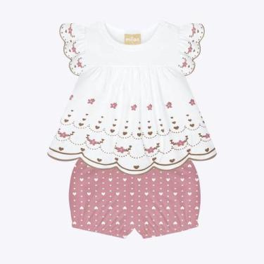 Imagem de Conjunto Blusa Bata E Shorts Bebê Menina Milon 2000335