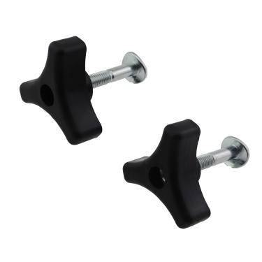 Imagem de KKUANG 2 peças kit de parafusos de aperto de alça triangular para cortador de grama substituto preto durável plástico triângulo puxador porca e parafuso adequado para cortadores de grama e cortadores