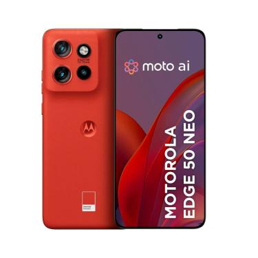 Imagem de Smartphone Motorola Edge 50 Neo 5G Poinciana Vegan Leather, Processador Dimensity 7300, 256GB, 8GB + 8GB RAM Boost, Câmera 50MP, Moto AI e Tela 6,4"