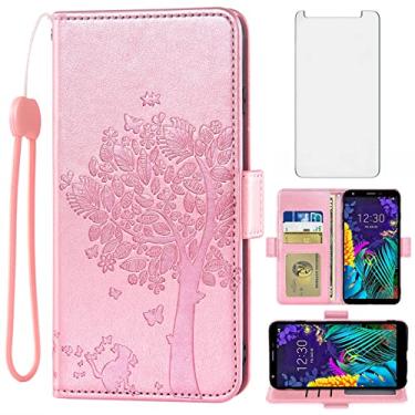 Imagem de Compatível com LG Aristo 4/Astro 4+ Plus/Tribute Royal X320/Escape Plus/Journey LTE L322DL/K30 2019/Arena 2/X2/Prime 2 Capa carteira protetora de tela de vidro temperado flip capa de telefone para K