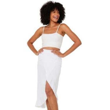 Imagem de Saia Fenda Envelope Tulipa Longa Transpassada Verão Saida de Praia Piscina VL0540-Feminino