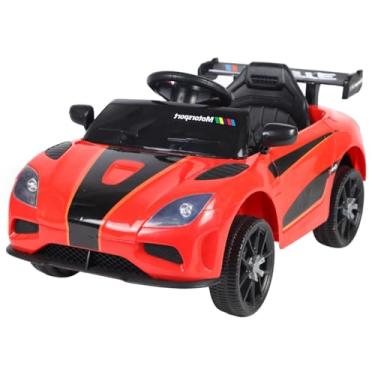 Imagem de Carro Elétrico Infantil Esportivo Vermelho 12v Motorizado com Som e Luz Controle Remoto e Pedal