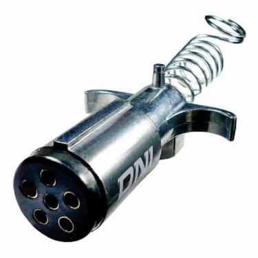 Imagem de Tomada Eletrica Engate Redonda 6 Polos Macho Aluminio Polido - DNI