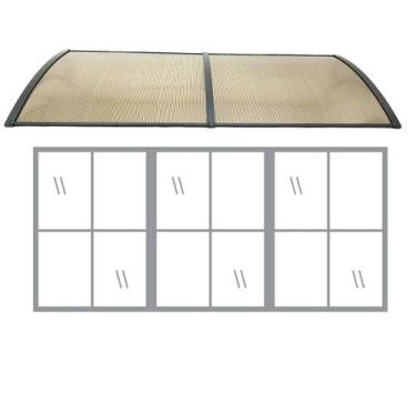 Imagem de Kit Toldo Policarbonato Bronze e Preto 50cm x 1,5 metro Portas e Janel