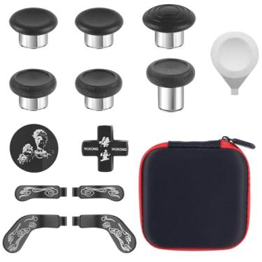 Imagem de Acessórios para Xbox Elite Controller Series 2 Core, conjunto de componentes de substituição 13 em 1 inclui 4 pás, 6 polegares de metal, 2 D-Pad e 1 ferramenta de ajuste (Wukong-Mythic White)