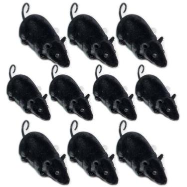 Imagem de Kit 10 Ratos Grande Realista De Fricção Pegadinha Susto Pets - Etitoys