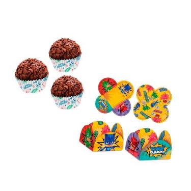 Imagem de Kit forminhas para doces festa Pj Masks 150 uni Decoração - Regina