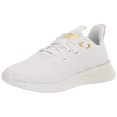 Imagem de adidas Tênis de corrida feminino Puremotion, Branco/Zero Metálico/Dourado Metálico, 40