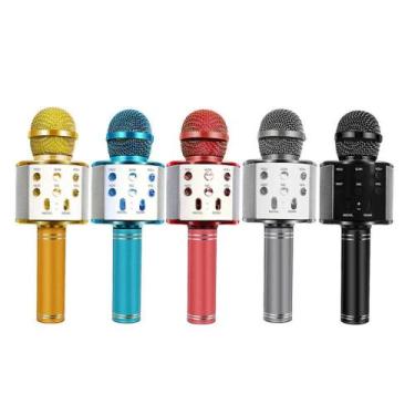 Imagem de Microfone Karaoke Bluetooth 2 Alto-falant Usb Ws-858 - cem, Pink