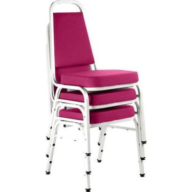 Imagem de Kit com 3 Cadeiras Empilháveis Linha Hotel Plus Rosa - Design Office M