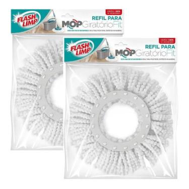 Imagem de Kit 2 Refil Microfibra Esfregão Mop Fit e Odyssey Fit Flash Limp RMOP5