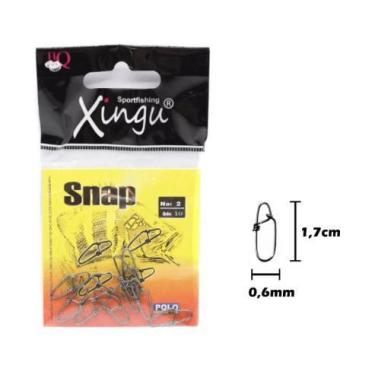 Imagem de Kit 10 Snap Pesca Xingu N-2 Aço Inox Suporta Até 23kg