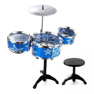 Imagem de Bateria De Brinquedo Infantil Com Banquinho Bateria C/ Banco - TS Hone