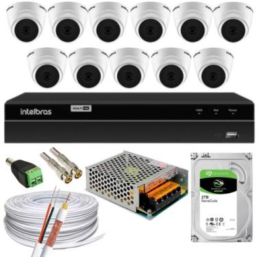 Imagem de Kit 11 Câmeras 1220D mic Intelbras Dvr 1216 C/2tb Intelbras C/Audio