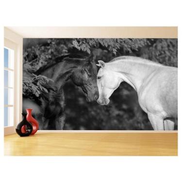 Imagem de Papel De Parede Animais Casal Cavalos Fazenda 3,5M Anm346 - Você Decor