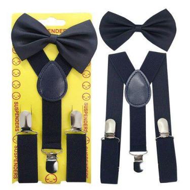Imagem de Kit Suspensório + Gravata Borboleta Infantil Criança Unissex - anjo da