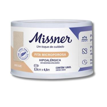 Imagem de Fita Micropore Bege Hipoalérgica 2,5cm x 4,5m Missner