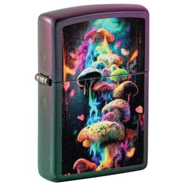 Imagem de Zippo Isqueiro de bolso iridescente com design de cogumelos