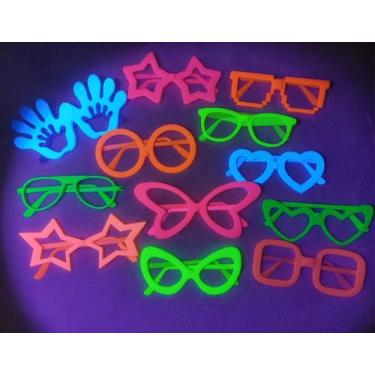 Imagem de Kit 30 Óculos Neon Festa Balada Brilham Na Luz Negra - Rasul