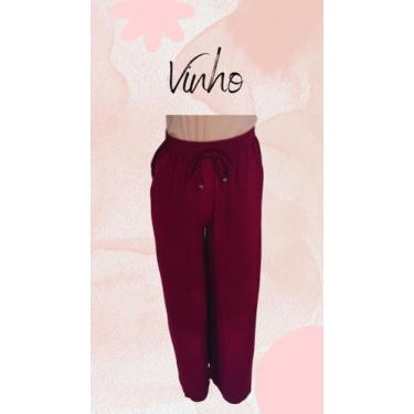 Imagem de Calça Pantalona Mary Vinho - Ponta de Agulha, G2