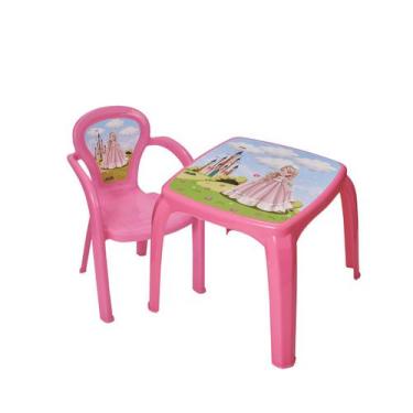 Imagem de Conjunto Mesa Mesinha Infantil Com Uma Cadeira Decorada - Usual Utilid