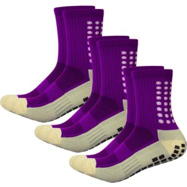 Imagem de kit 3 pares Meias esportivas antiderrapante Pilates idosos Hidroginást