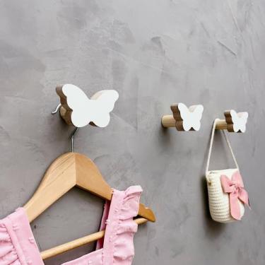 Imagem de 6 Ganchos parede borboleta infantil decoração baby 6Bobb15c - Souvenir