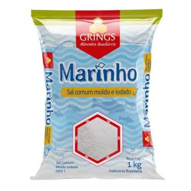 Imagem de Sal (Marinho) Comum Moido Iodado 1kg - Grings