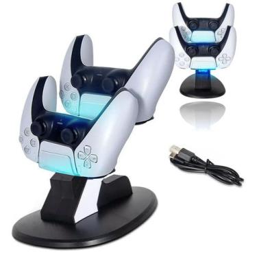 Imagem de Carregador Duplo Para Controle Playstation 5 compativel Joystick Ps5 M