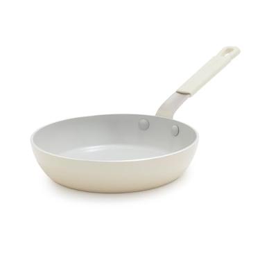 Imagem de GreenPan Frigideira antiaderente Bobby Flay de 20 cm, cerâmica de diamante sem PFA, adequada para indução, alça de silicone que permanece fresca, fácil de limpar na lava-louças e no forno, frigideira