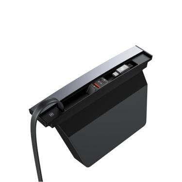 Imagem de Hub USB Tesla para 2021 2022 2023 Tesla modelo Y modelo 3, estação de ancoragem retrátil Baseus com cabo de carregamento rápido, acessórios Tesla multiportas, estação de ancoragem de console central