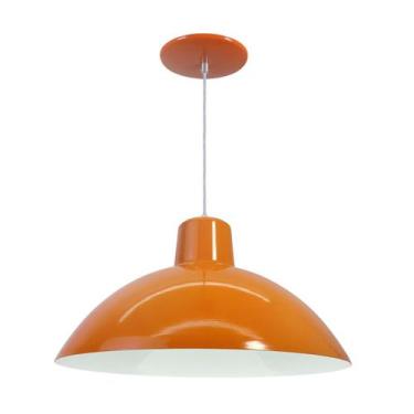 Imagem de Kit 7 Luminária Pendente Chinesa 33cm Interior Branco Brilho Com Fiaçã