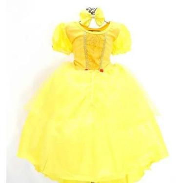 Imagem de Vetido Fantasia Infantil Bela E A Fera Luxo Mega  - festa luxo, GG, Am