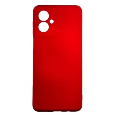 Imagem de Capa Compativel com Moto G55 Silicone Macia Aveludada Forro Interno Premium Vermelha