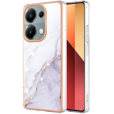 Imagem de Monwutong Capa de ajuste fino para Redmi Note 13 Pro 4G (não 5G), capa para Xiaomi Poco M6 Pro 4G, capa moderna com padrão de mármore IMD brilhante para meninas para Redmi Note 13 Pro 4G/Poco M6 Pro