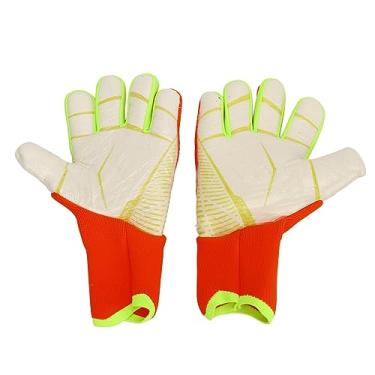 Imagem de Luvas de Goleiro Antiderrapantes para Futebol, Nylon de Látex Respirável Com Proteção para Os Dedos, Unissex, para Treinamento e Competição Laranja (7)