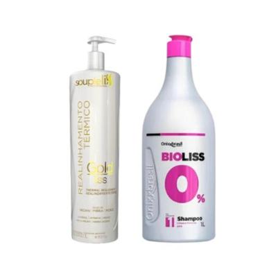 Imagem de Realinhamento Gold Liss Soupleliss 1lt + Shampoo Antiresíduos