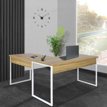 Imagem de Mesa de Escritório Office Industrial de canto 150 x 150 cm Louro freij