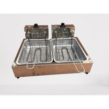 Imagem de Fritadeira Elétrica 6 litros 2 cubas em alumínio - EASA, 220V