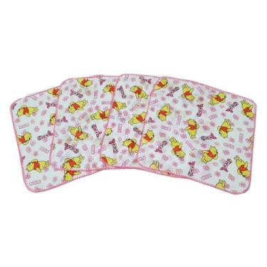 Imagem de Fraldinha De Pano Bebê Do Pooh 33x33cm - 100% Algodão Macia E Conforta