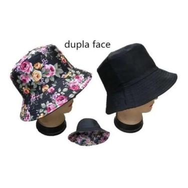 Imagem de Chapéu Bucket De Algodão Dupla Face Balde 2 Em 1 Floral - oem, Branco,