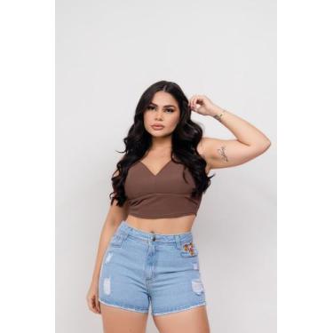 Imagem de Short Jeans Cintura Alta Com Bordado - IMPÉRIO JEANS, 44