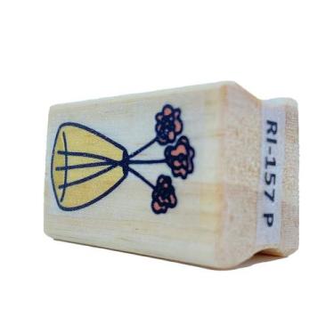 Imagem de Carimbo de Madeira Artesanal -  Jarro De Flores - Cod.RI-157 - Rizzo  