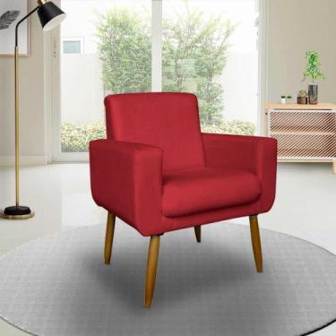 Imagem de Poltrona Decorativa Annita sala escritório - me, vermelho