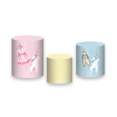 Imagem de Trio De Capa Cilindro - Revelação Roupinhas Rosa E Azul Aquarela 016 -