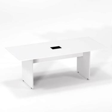 Imagem de Mesa Reunião Power Box Pé Painel P25 Pandin 2,6 M Branco