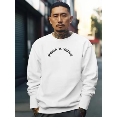 Imagem de Blusa De Frio Moletom Masculino Sem Capuz Careca Flanelado Algodão Pre