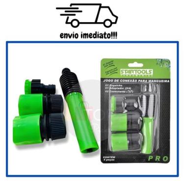 Imagem de Esguicho Para Mangueira Reto Com 2 Engates ½'' + Bico Com Redutor ¾'' 