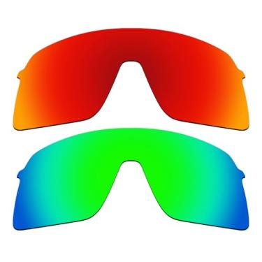 Imagem de Alphax 2 lentes de reposição polarizadas Fire Red & Green para Oakley Sutro Lite OO9463 Sport Sunglsses