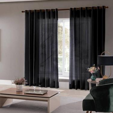 Imagem de Cortina Barcelona Para Sala 2,80X1,80 Admirare, Preta